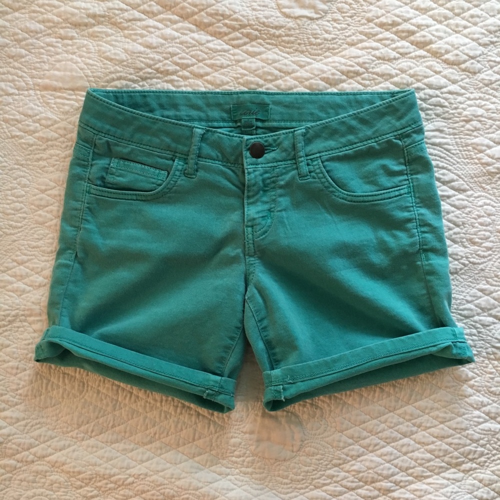 AE American Eagle Aerie Y2K Green Twill Midi Shorts Women’s Size 0